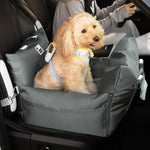 Padded Dog Car Seat Booster with Safety Harness & Side Bolsters – Water-Resistant Washable Pet Travel Carrier for Cars, SUVs & Travel