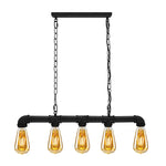 Iron Pipe Ceiling Light 43 in Tall Steampunk Hanging Fixture E27 Socket Retro Industrial Style Dining Room Kitchen Bar Restaurant Cafe Loft
