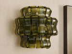 Textured Glass Wall Sconce Light Fixture with Curved Shade for Living Room Bedroom Dining Room | Hardwired 2-Bulb Accent Lighting