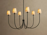 Round Multi-Arm Chandelier with Fabric Shades – Metal Frame – Adjustable Height – 3 Sizes – Dimmable – for Dining Room, Living Room, Foyer