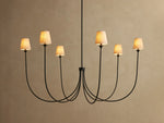 Round Multi-Arm Chandelier with Fabric Shades – Metal Frame – Adjustable Height – 3 Sizes – Dimmable – for Dining Room, Living Room, Foyer