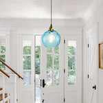 Textured Glass Globe Hanging Light 7.9 Inch Dining Room Island Fixture Adjustable Height Modern Sphere Pendant Minimalist Ceiling Lamp for K