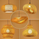 Handwoven Rattan Pendant Light Fixture Natural Woven Ceiling Lamp Rustic Farmhouse Hanging Light for Dining Room Kitchen Island Boho Home
