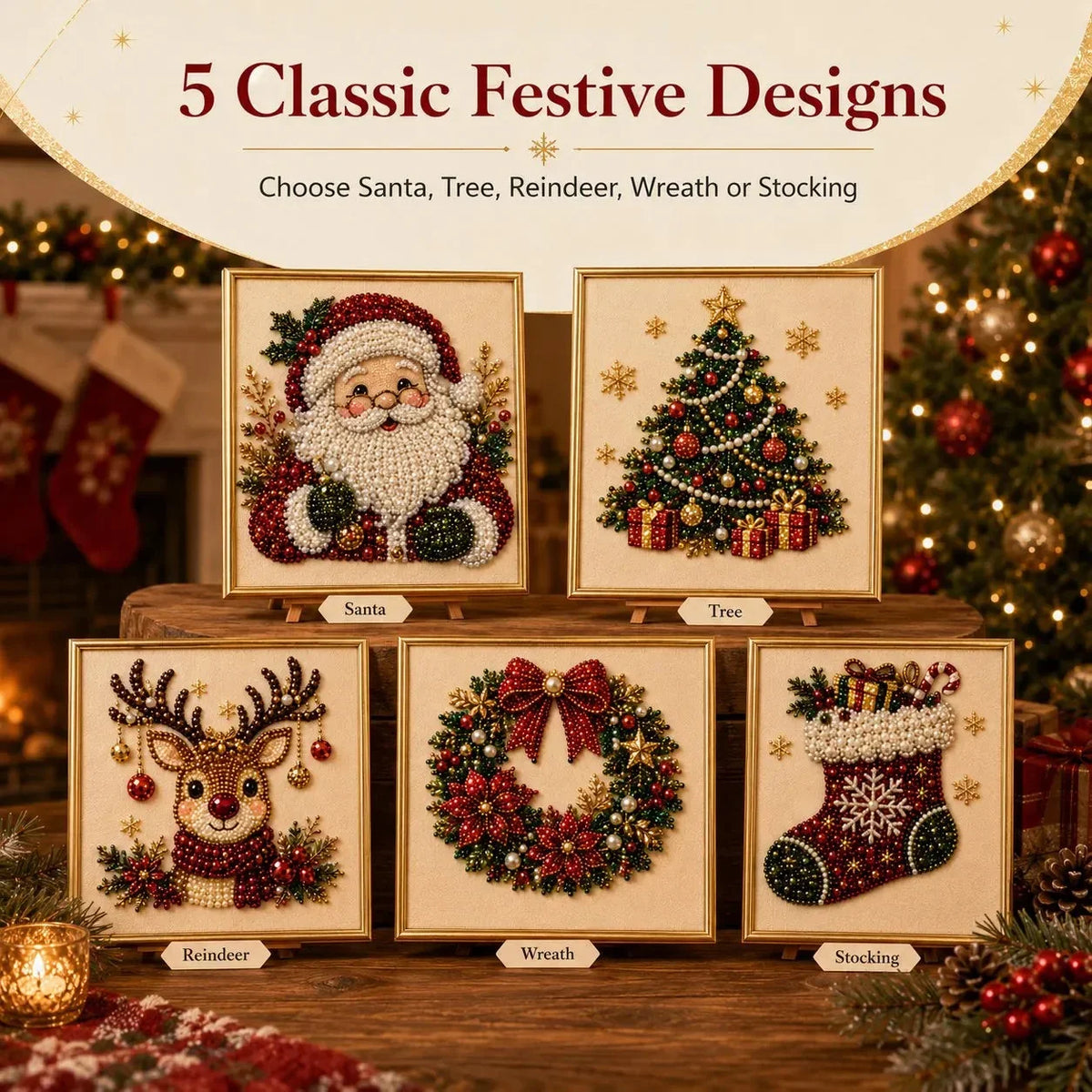 Santa Christmas DIY Pearl Diamond Painting Art Kit