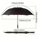 Oversized Automatic Umbrella Double Canopy Wind Resistant 2-3 Person Golf Rain Sun Protection Events Travel Outdoor Activities
