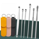 Stainless Steel Ear Cleaning Tool Set with Portable Case for Safe Wax Removal | Reusable Earwax Remover Kit for Adults and Kids | Profession