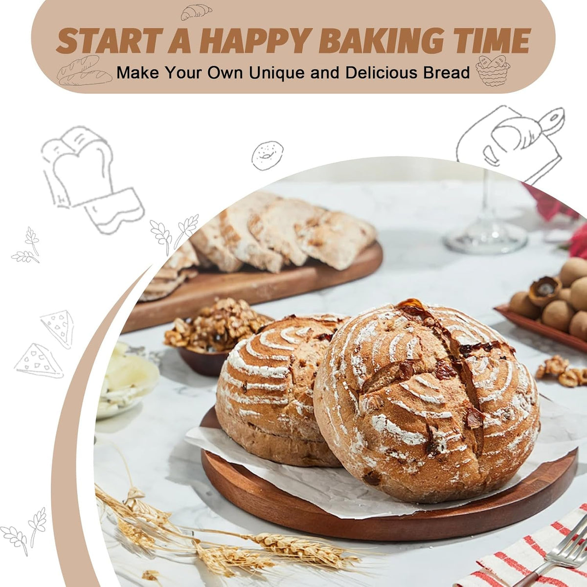 Sourdough Proofing Basket Gift Set