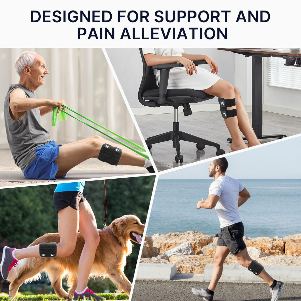 Adjustable Knee Support Wrap with Targeted Compression Pads & Lower Back Pain