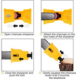 Portable Chainsaw Sharpening Tool with Stone Attachment for 14-20 Inch Bars Quick Blade Honing Kit for Outdoor Woodcutting Cordless Saw