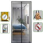 Magnetic Mesh Screen Door Self-Closing Hands-Free Entry Insect Protection Summer Ventilation Black White 31-47 in Patio Balcony RV Home