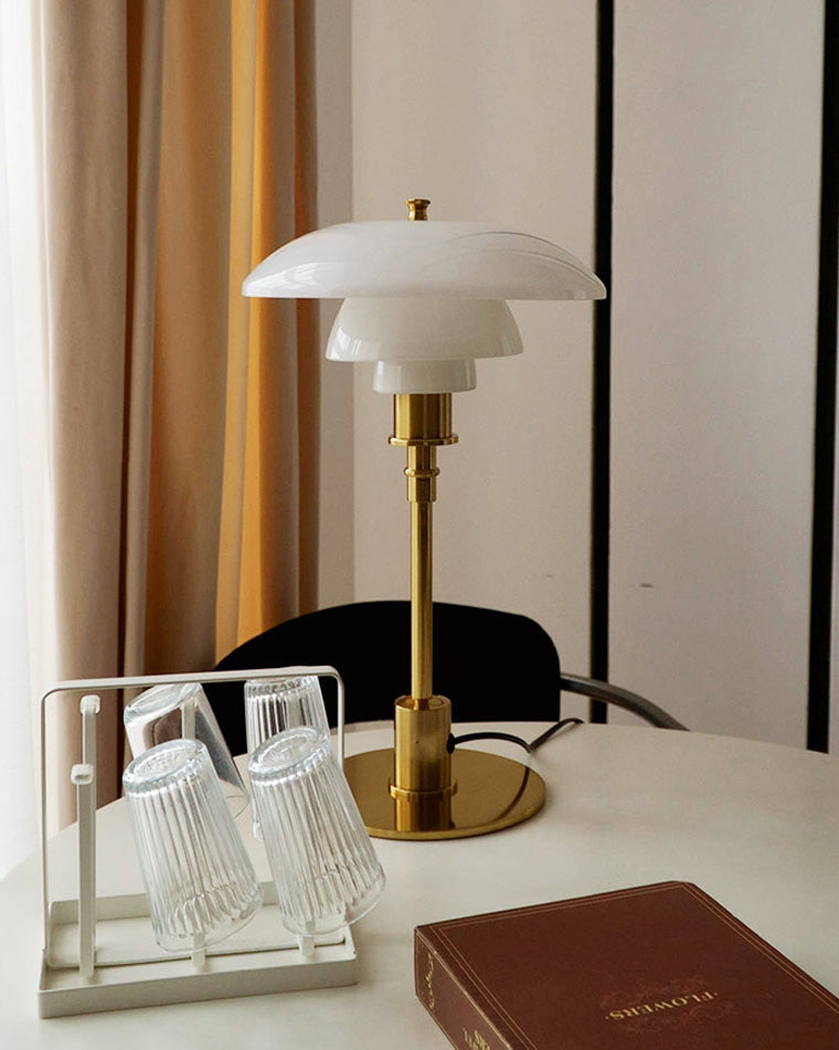 Glass Desk Lamp with Adjustable Light Temperature 19 inches Tall for Home Office Bedside Reading Study Room Work Surface Illumination Nights