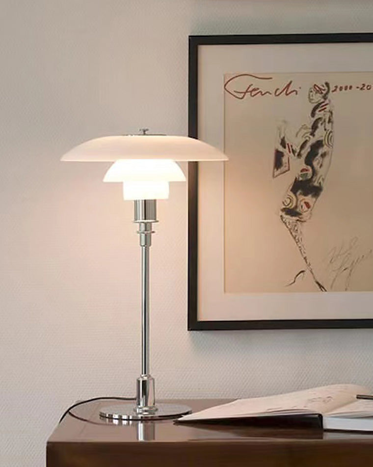 Glass Desk Lamp with Adjustable Light Temperature 19 inches Tall for Home Office Bedside Reading Study Room Work Surface Illumination Nights