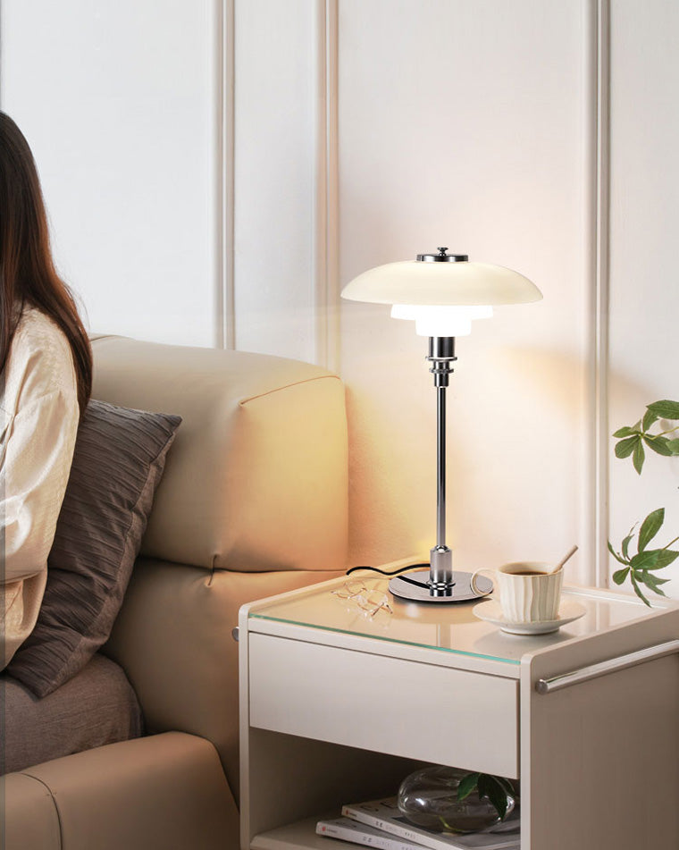 Glass Desk Lamp with Adjustable Light Temperature 19 inches Tall for Home Office Bedside Reading Study Room Work Surface Illumination Nights
