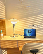Glass Desk Lamp with Adjustable Light Temperature 19 inches Tall for Home Office Bedside Reading Study Room Work Surface Illumination Nights