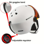 Winter Snow Helmet with Removable Visor for Skiing Snowboarding Mountain Sports Adjustable Head Protection Breathable Padded Lightweight Out