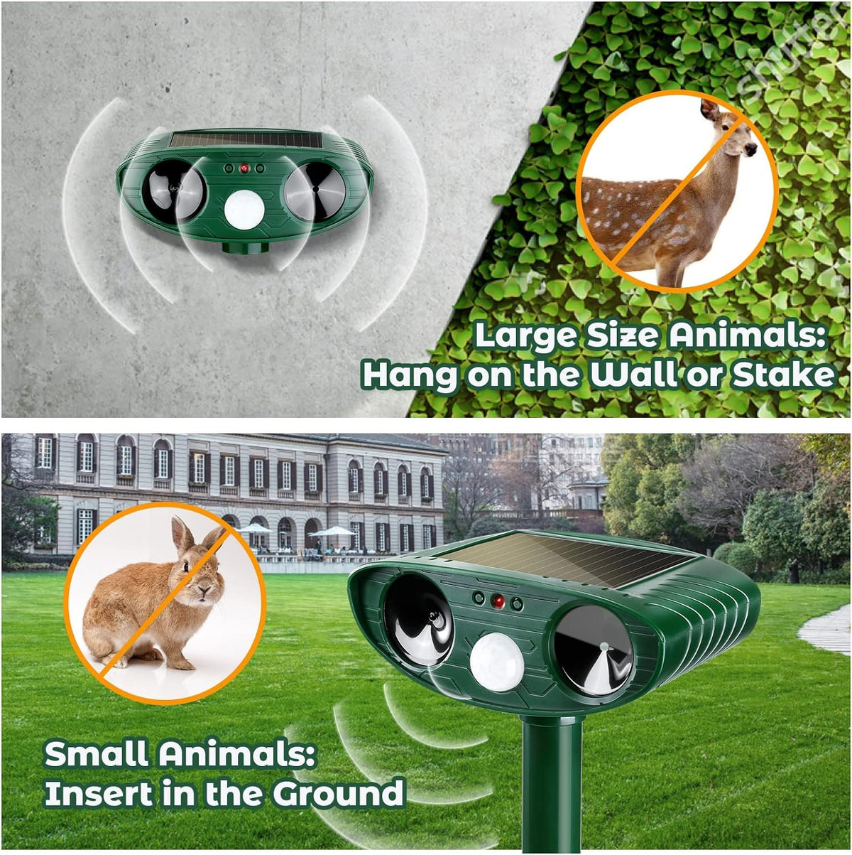 Outdoor Solar Pest Repeller with Ultrasonic Technology