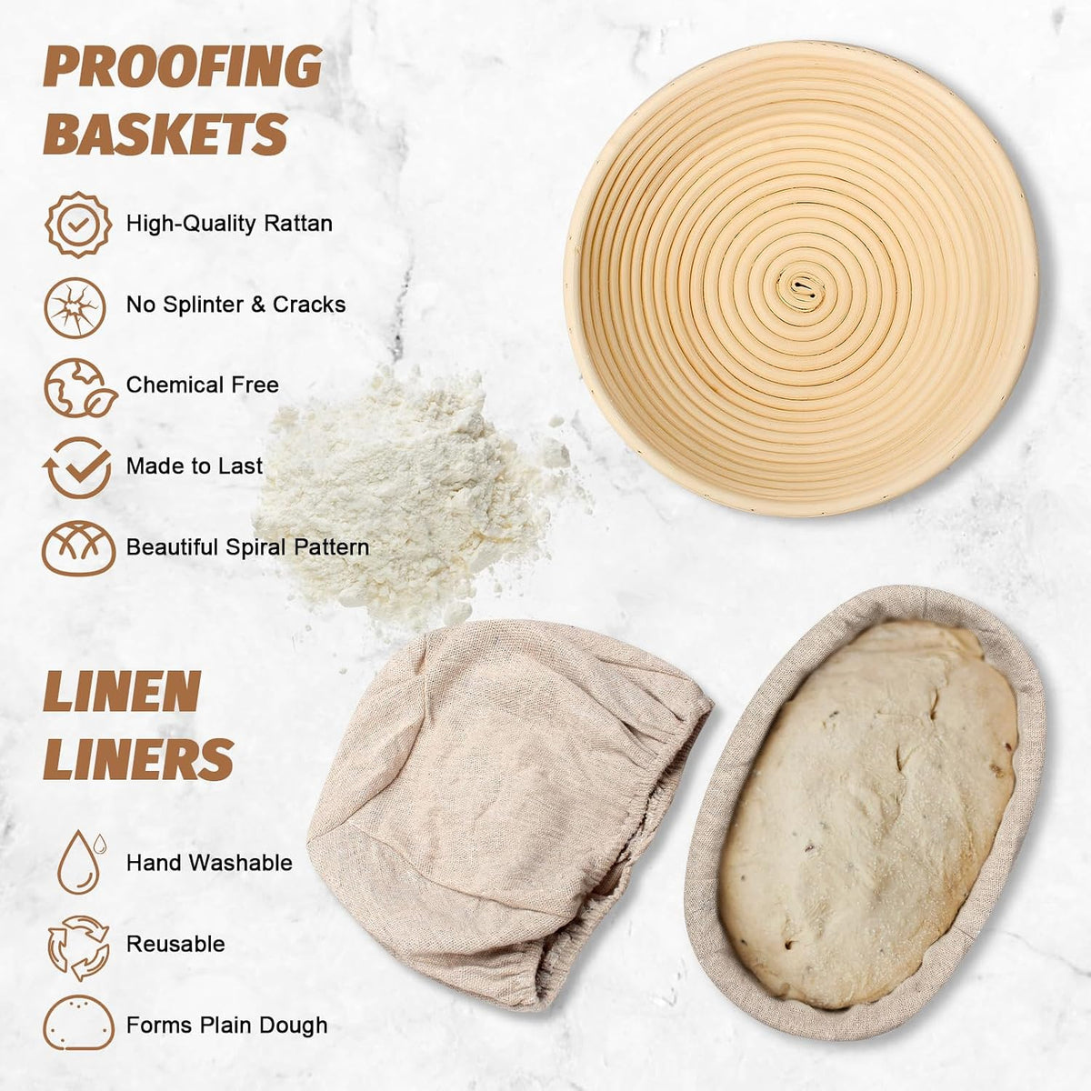 Sourdough Proofing Basket Gift Set