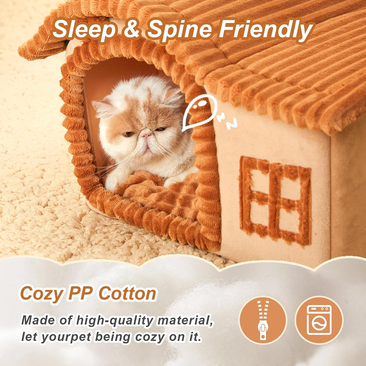 Plush Hideaway Cat Bed for Warm Comfortable Sleep