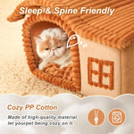 Plush Hideaway Cat Bed for Warm Comfortable Sleep