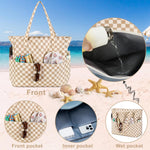 Beach Bag Extra Large with Wet Compartment, Water-Resistant Beach Bag for Pool and Swim, Beach Tote Bag for Travel