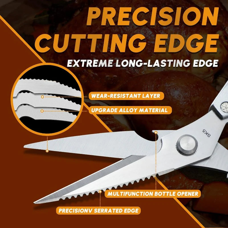 Premium 7-in-1 Stainless Steel Kitchen Scissors