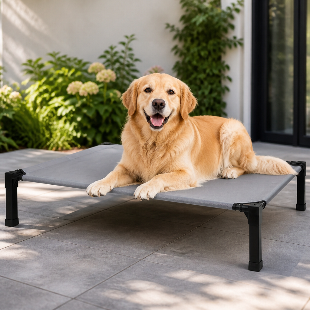 Dotisk Elevated Washable Breathable Mesh Dog Bed