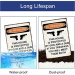 Warning Gun Sign for Home Defense
