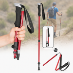 Telescoping Trail Poles for Hiking 43-53 in Collapsible Lightweight Alloy Support Sticks with Quick-Lock Mechanism for Mountain Trekking