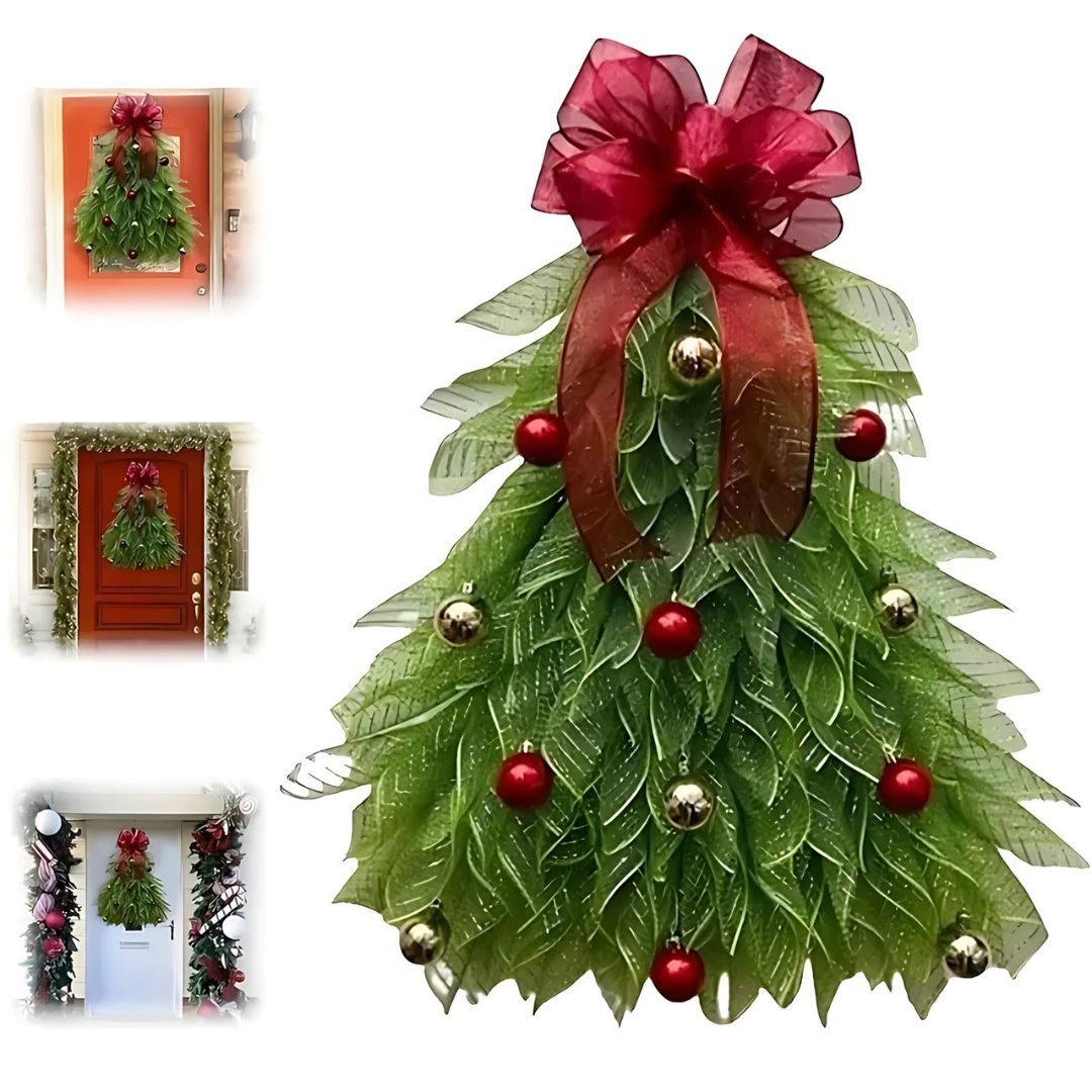 Handmade Christmas Tree Wreath for Front Door