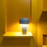Rechargeable LED Mushroom Desk Lamp 8.3 in Cordless Touch Dimmer Warm White Portable Nightstand Light for Bedroom Living Room Patio Outdoor