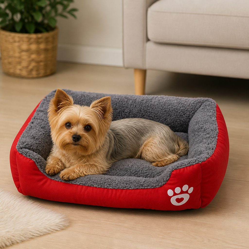 Dotisk Warm Plush & Washable Dog Bed