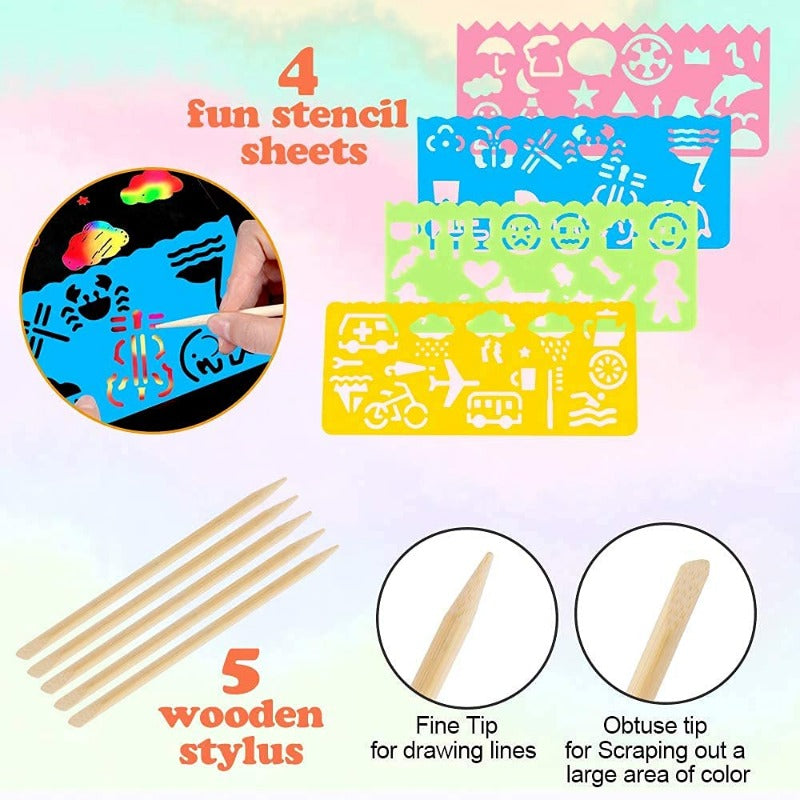 Colorful Kids Scratch Off Art Set