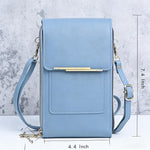 Touchscreen Crossbody Phone Wallet with RFID Blocking for Cards & Cash – Water-Resistant PU Leather Mini Purse Holds 6.7 in Smartphones