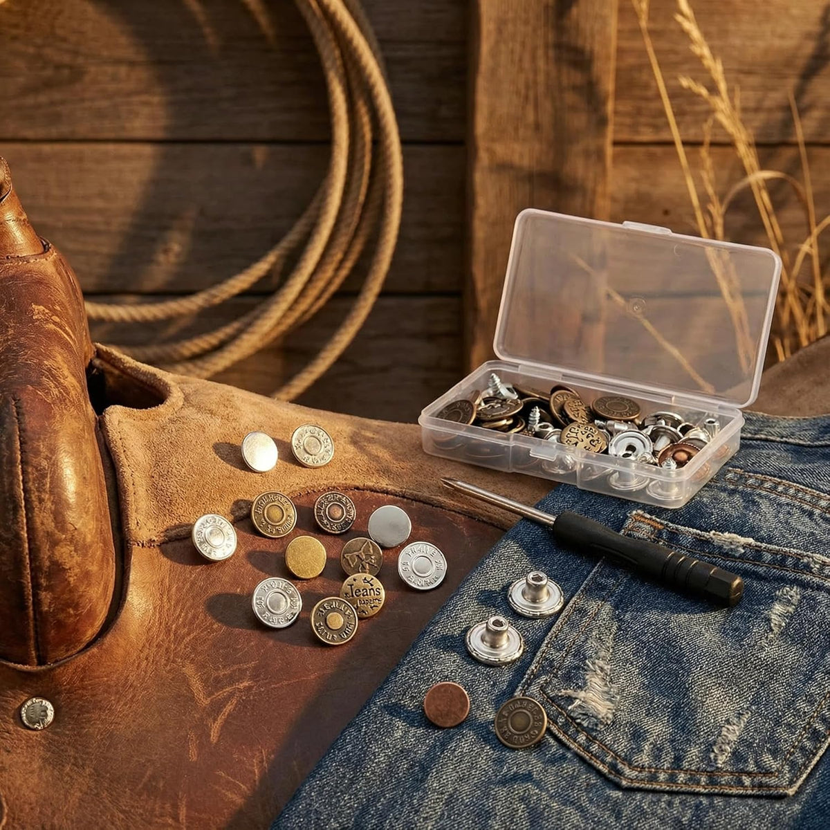 Easy Fit Denim Jeans Button Replacement Set