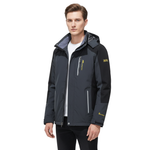 Men's Windproof Rain Shell Jacket with Removable Hood for Hiking, Camping & Outdoor Adventures – Water-Resistant Lightweight Expedition Coat