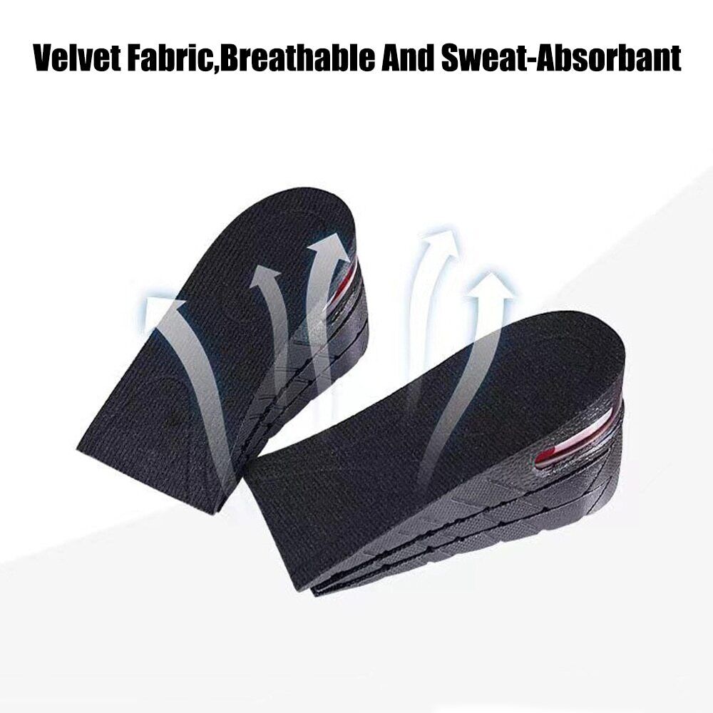 Adjustable Height Boosting Insoles for Men – Shock Absorbing Elevator Shoe Inserts with Ventilated Design – Add 1 to 3.5 Inches
