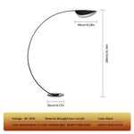 Arched Standing Lamp with Organic Leaf Shade Tri-Temperature Adjustable Black Metal Frame for Reading & Ambient Lighting
