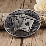 Oval Bull Skull Belt Buckle with Hidden Knife
