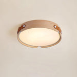 Flush Mount LED Wood Ceiling Light 16.5 in Wireless Dimmer Remote Control for Bedroom Bathroom Hallway Indoor Natural Walnut Finish Low Prof