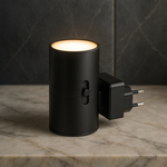 Automatic Sensor Night Light for Bedroom Hallway Black ABS Plug-In Dimmable LED Ambient Lighting 3000K Warm Glow 4.2 Inch Wall Mount