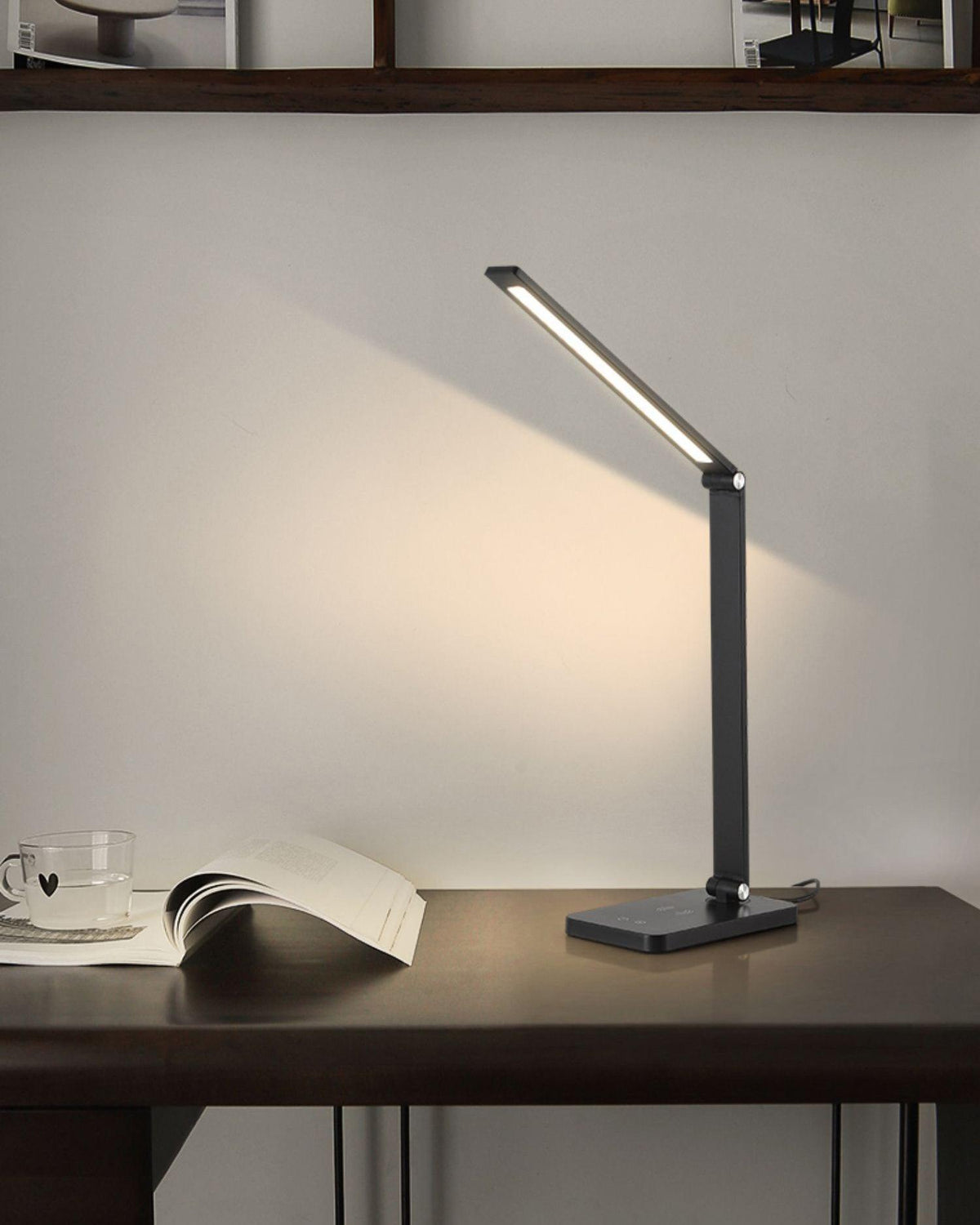 Adjustable LED Task Light 15W with USB Port Aluminum Metal Frame Touch Control 14 in for Home Office Workspace Reading Computer Desk Study D