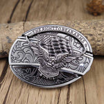 Oval Bull Skull Belt Buckle with Hidden Knife