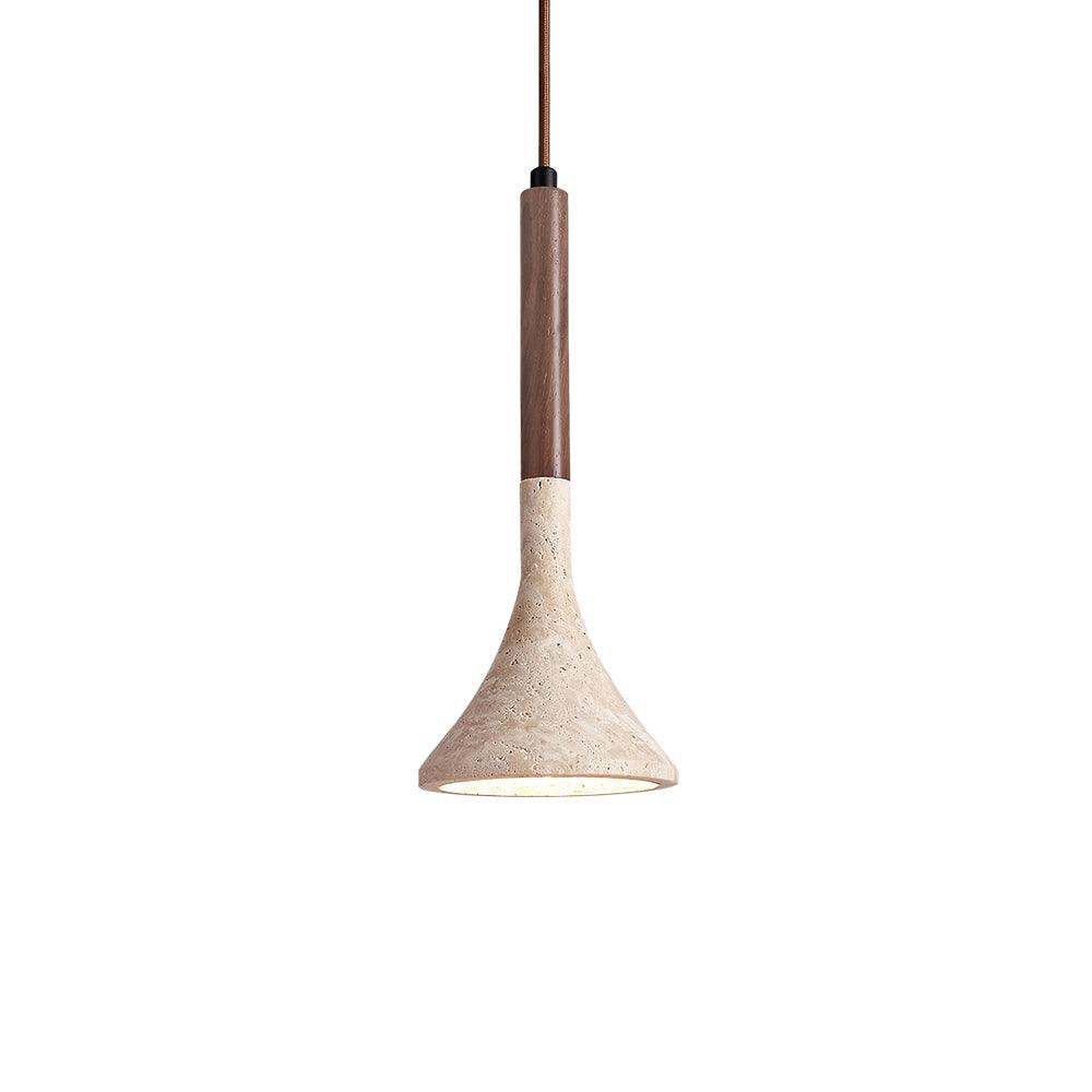 Natural Stone Ceiling Pendant | 5-Inch Compact Drop Light for Counters, Nightstands & Dining Nooks | Adjustable Cord | Warm Ambient Glow