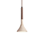 Natural Stone Ceiling Pendant | 5-Inch Compact Drop Light for Counters, Nightstands & Dining Nooks | Adjustable Cord | Warm Ambient Glow