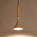 Natural Stone Ceiling Pendant | 5-Inch Compact Drop Light for Counters, Nightstands & Dining Nooks | Adjustable Cord | Warm Ambient Glow