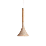 Natural Stone Ceiling Pendant | 5-Inch Compact Drop Light for Counters, Nightstands & Dining Nooks | Adjustable Cord | Warm Ambient Glow