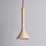 Natural Stone Ceiling Pendant | 5-Inch Compact Drop Light for Counters, Nightstands & Dining Nooks | Adjustable Cord | Warm Ambient Glow