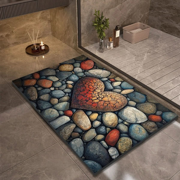 DRYSTONE – Quick Dry Stone Bath Mat Non Slip Bathroom Floor Mat