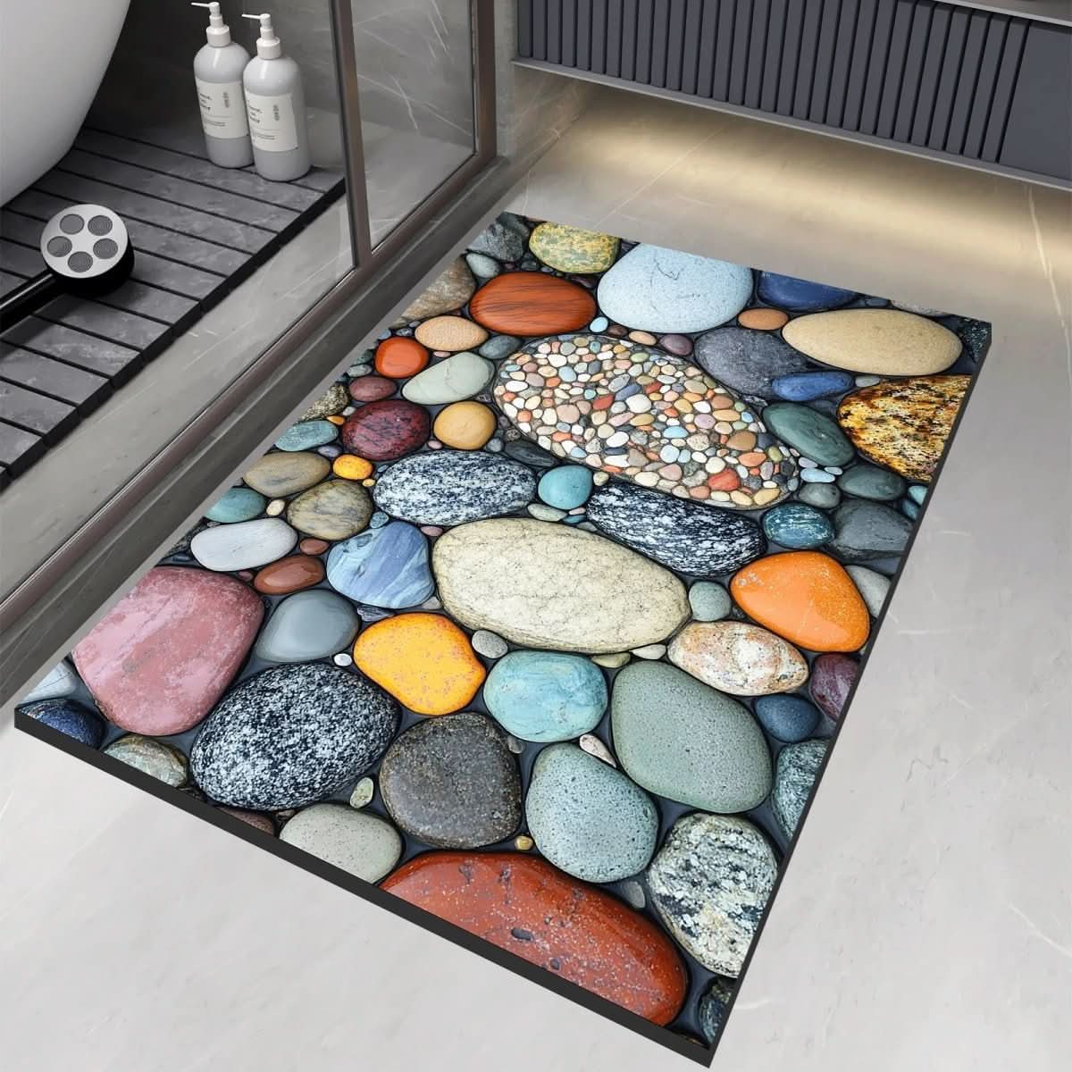 DRYSTONE – Quick Dry Stone Bath Mat Non Slip Bathroom Floor Mat