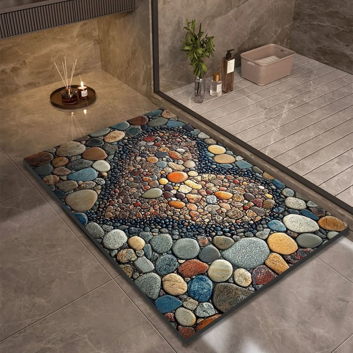 DRYSTONE – Quick Dry Stone Bath Mat Non Slip Bathroom Floor Mat